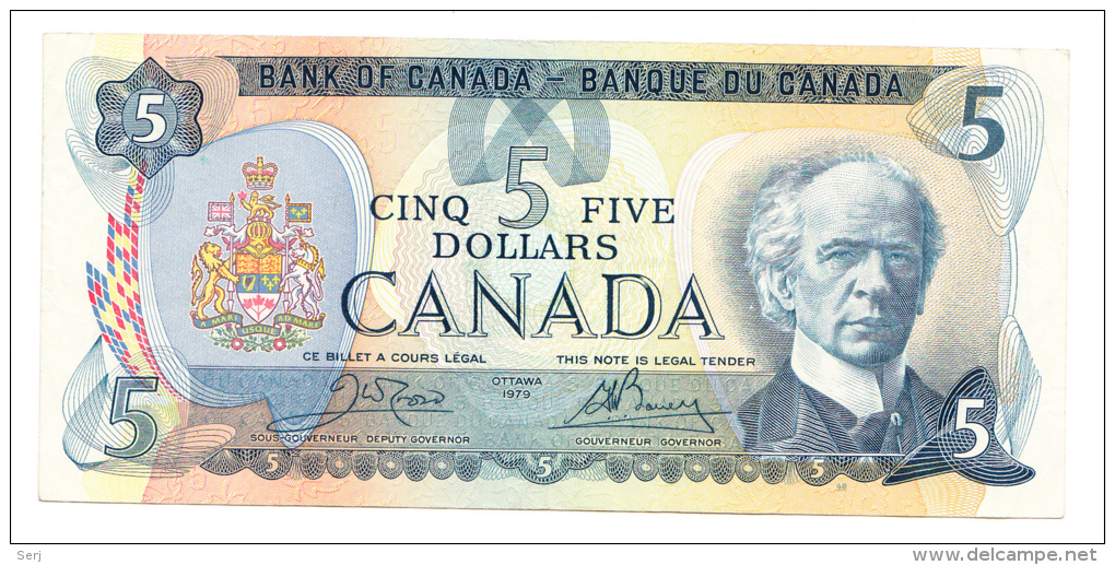 Canada 5 Dollars 1979 VF++ CRISP Crow-Bouey P 92b 92 B - Canada