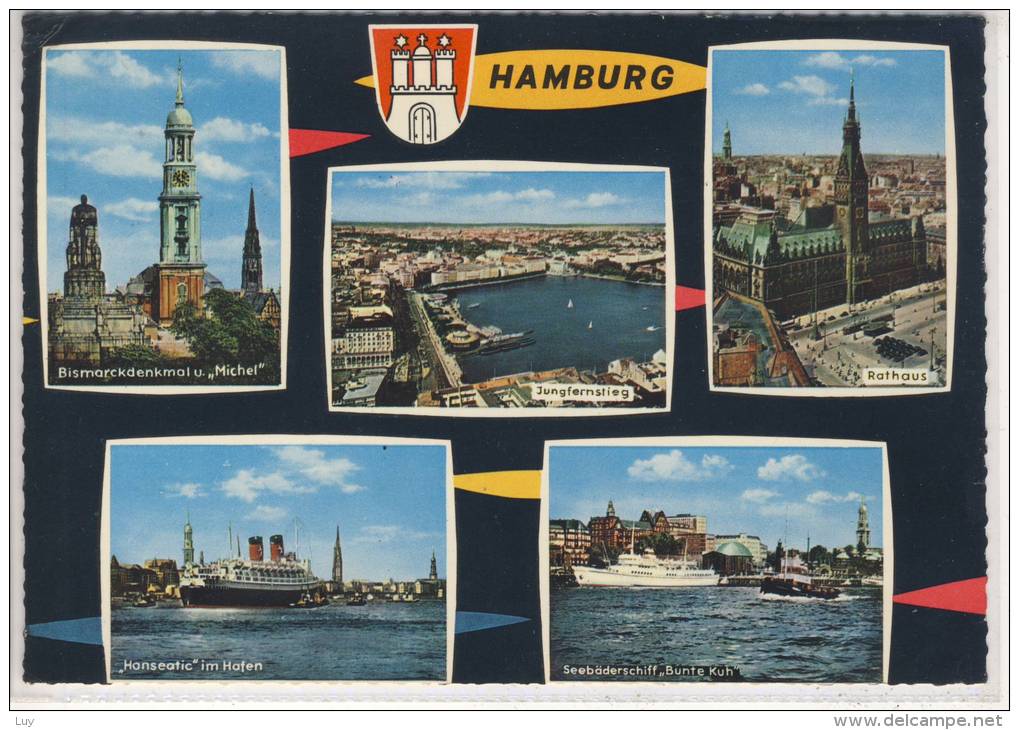 HAMBURG - Mehrfachansicht M. "Hanseatic" Im Hafen, Seebäderschiff "Bunte Kuh" ..... - Sonstige & Ohne Zuordnung