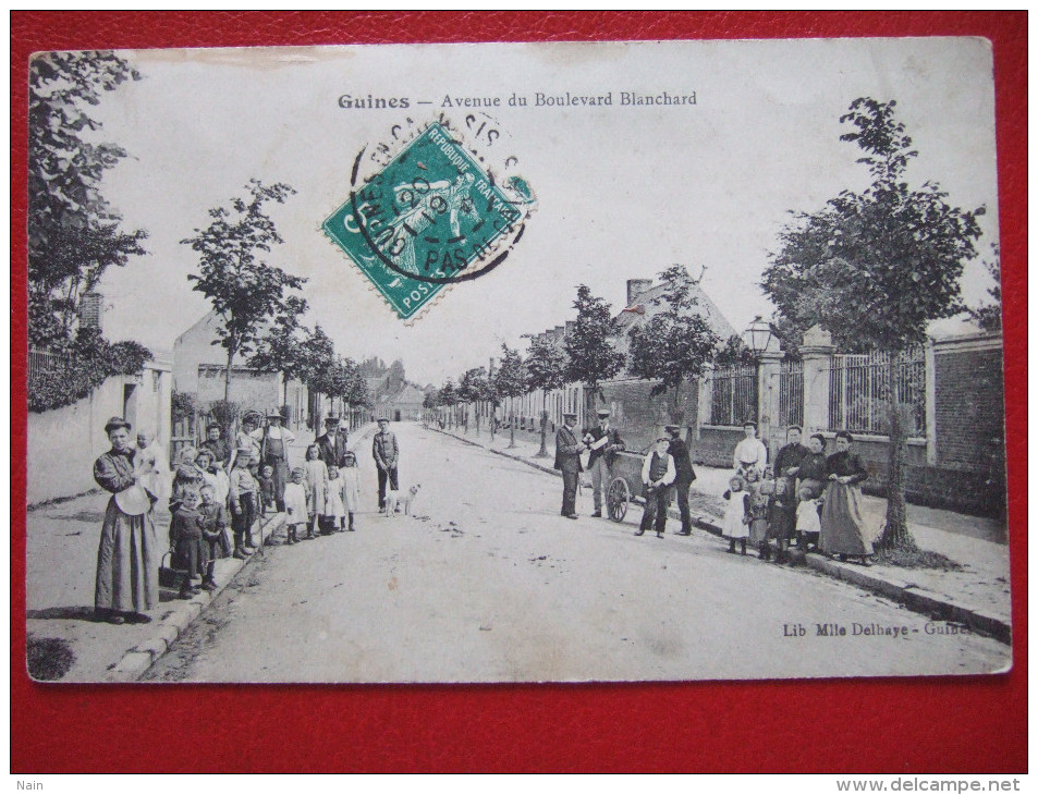 62 - GUINES - AVENUE DU BOULEVARD BLANCHARD - GROSSE  ANIMATION - - Guines