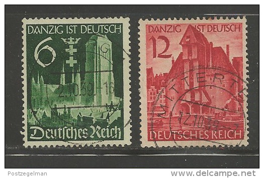 DEUTSCHES REICH, 1939, Used Stamp(s) Danzig Ist Deutsch, MI 714-715, #16133 - Used Stamps
