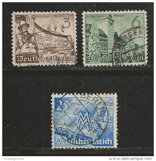 DEUTSCHES REICH, 1940, Used Stamp(s) Leipziger Messe MI 739=742, #16137, 3 Values Only - Used Stamps