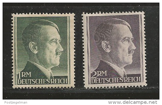 DEUTSCHES REICH, 1942, Mint Hinged  Stamp(s), Definitives Hitler  1M+2RM  ,  MI 799+800A, #16154 - Unused Stamps