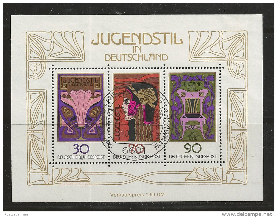 GERMANY, 1977, Used Block  Of Stamp(s), Jugendstill,  MI Bl14, #16240 , - Other & Unclassified