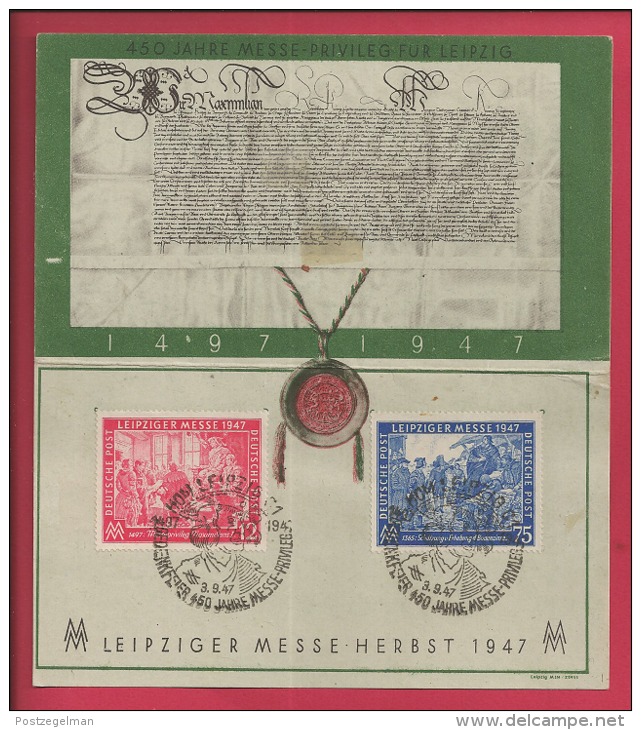 GERMANY, 1947,  Special Card Block  Of Stamp(s)  , 450 Years Leipziger Messe,   #16251 , - Other & Unclassified