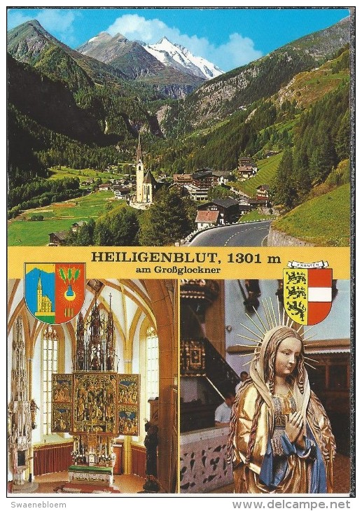 AT.- Heiligenblut. Kerk Van Heiligenblut Met Großglockner. Gotischer Pachealtar. Madonna Von Michael Pacher. 2 Scans - Heiligenblut