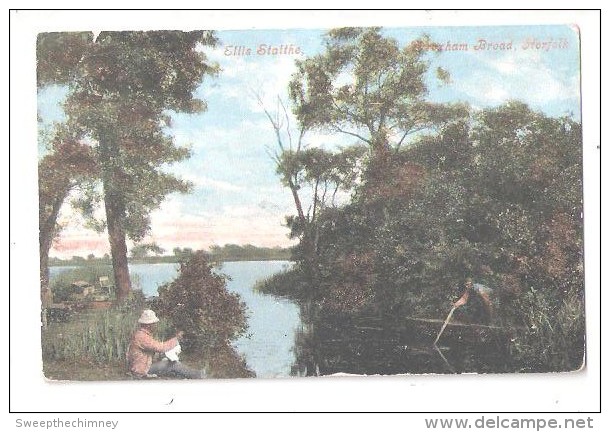 ELLIS STAITHE WROXHAM BROAD  OLD POSTCARD NORFOLK USED 1904 - Altri & Non Classificati