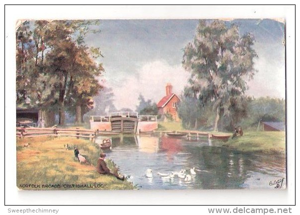 THE NORFOLK BROADS COLTISHALL LOCK USED 1907 RAPHAEL TUCK OILETTE POSTCARD ART ARTIST DRAWN POSTCARD - Other & Unclassified