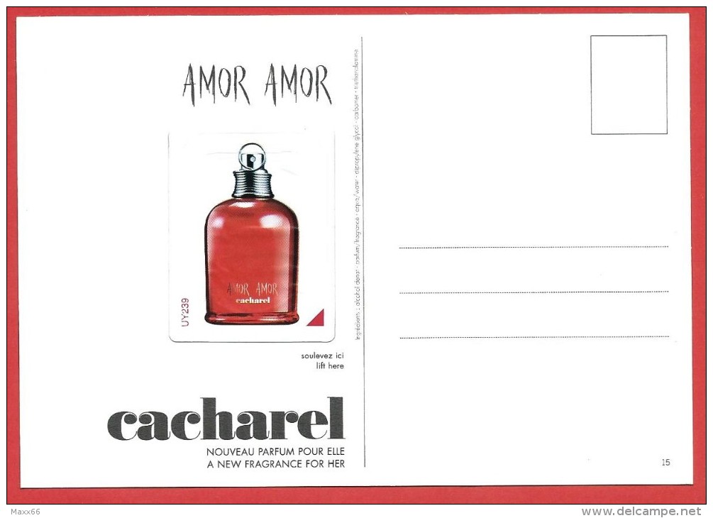 CACHAREL - Amor Amor - Parfum Pour Elle - CARTOLINA PROFUMATA - PREMIERE CARD - PROMOCARD PARFUM - Profumeria Moderna (a Partire Dal 1961)