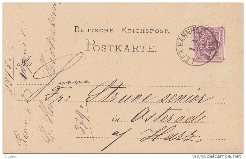 DR Ganzsache Leer Bahnhof 1.4.75 Seltener Stempel - Briefe U. Dokumente