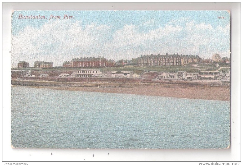 HUNSTANTON FROM THE PIER UNUSED OLD POSTCARD NORFOLK - Other & Unclassified