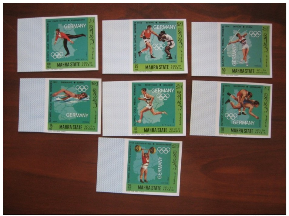 Mahra 1968 MNH  99.105  Imperf  Aden  German Champions - Summer 1968: Mexico City