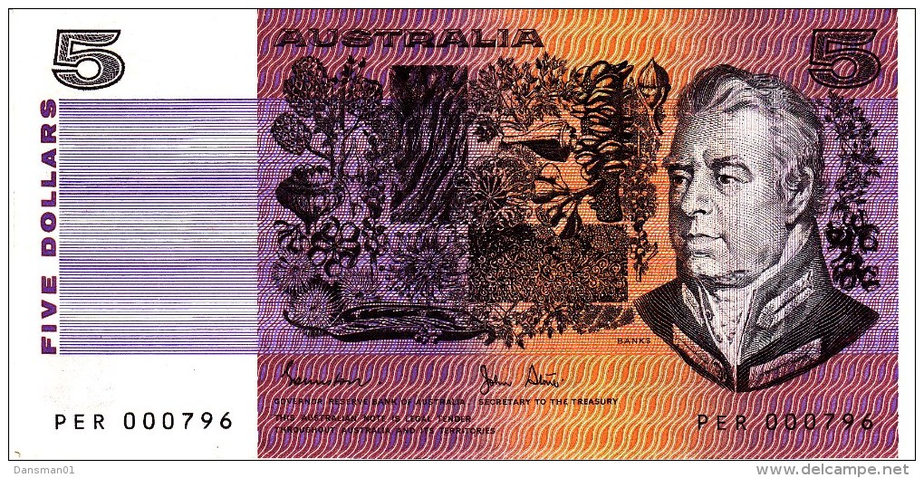 AUSTRALIA 1983 $5 Banknote Johnstone/ Stone AUnc - 1966-72 Reserve Bank Of Australia