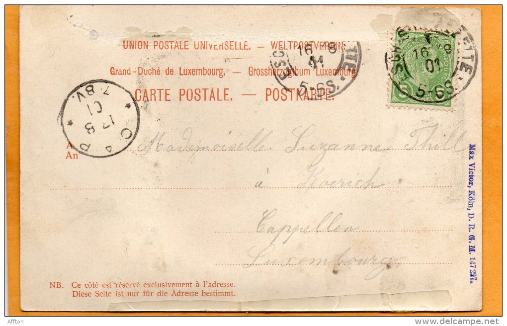 Souvenir Esch S Alzette 1901 Luxembourg Postcard - Esch-Alzette