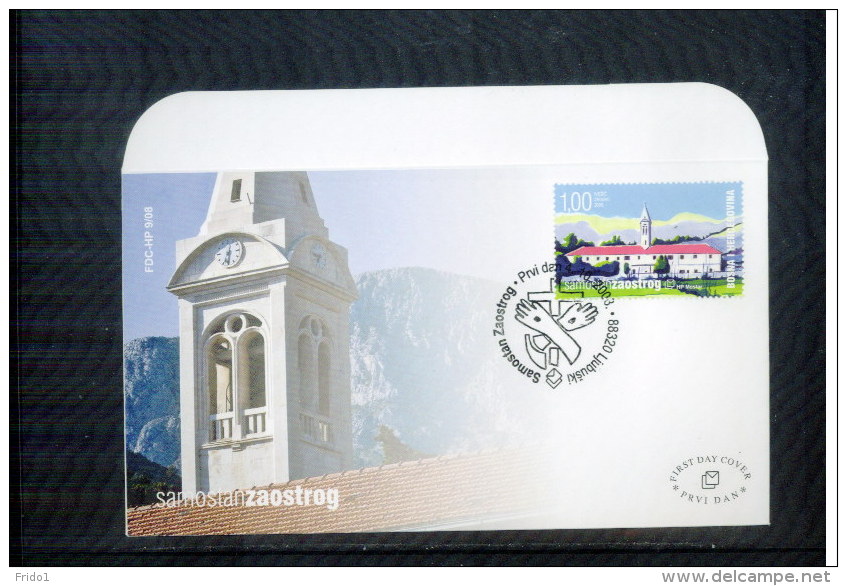 Bosnia And Herzegowina Mostar 2008 Monastery Zaostrog FDC - Klöster