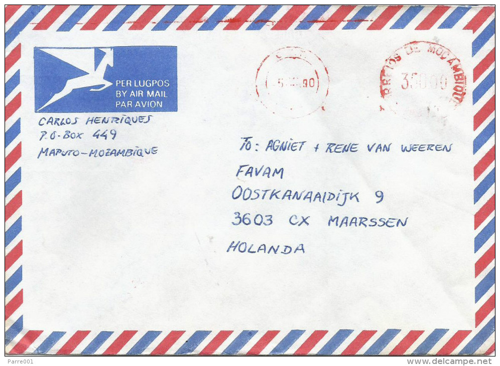 Mozambique 1990 Maputo Universal “Automax” ,eter Franking EMA  Cover - Mozambique