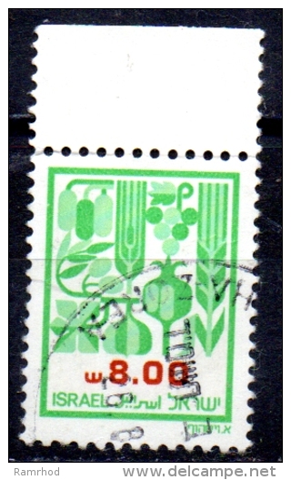 ISRAEL 1982  Agricultural Products  -  8s. - Green And Red   FU - Used Stamps (with Tabs)