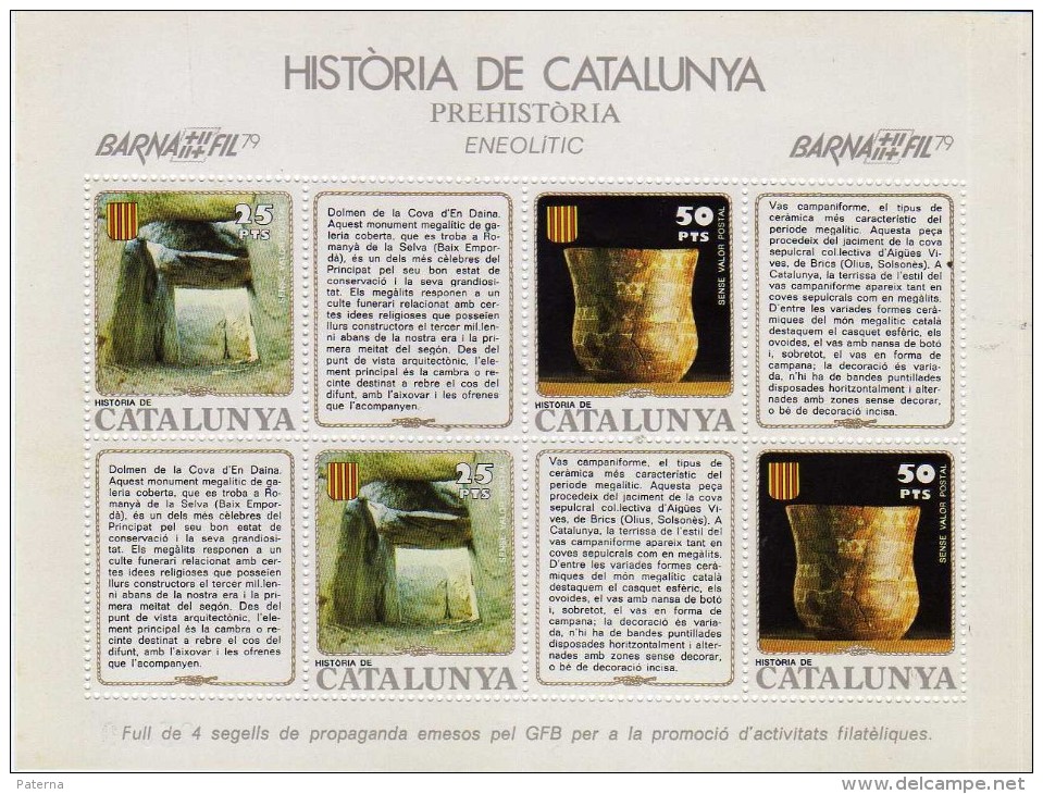 2066  Hojita Viñeta Historia De Catalunya  Prehistoria  ** - Variétés & Curiosités