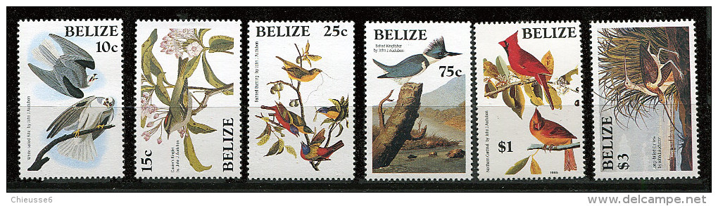 Belize ** N° 705 à 710 - JJ Audubon, Ornithologue. Oiseaux - Belice (1973-...)