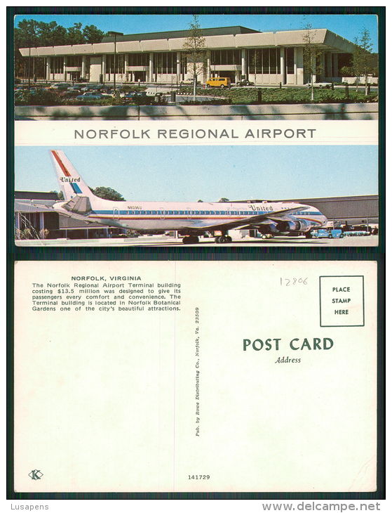 USA -  [OF #12806] - NORFOLK REGIONAL AIRPORT - AEROPUERTO AVION PLANE AMEIRCAN CARS - Norfolk
