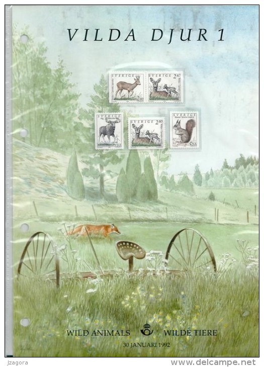 ANIMALSSWEDEN SUEDE SCHWEDEN 1992 MNH MI 1700 -1703 Collection Card Squirrel Deer Roebuck Eichhörnchen écureuil Ardilla - Other & Unclassified