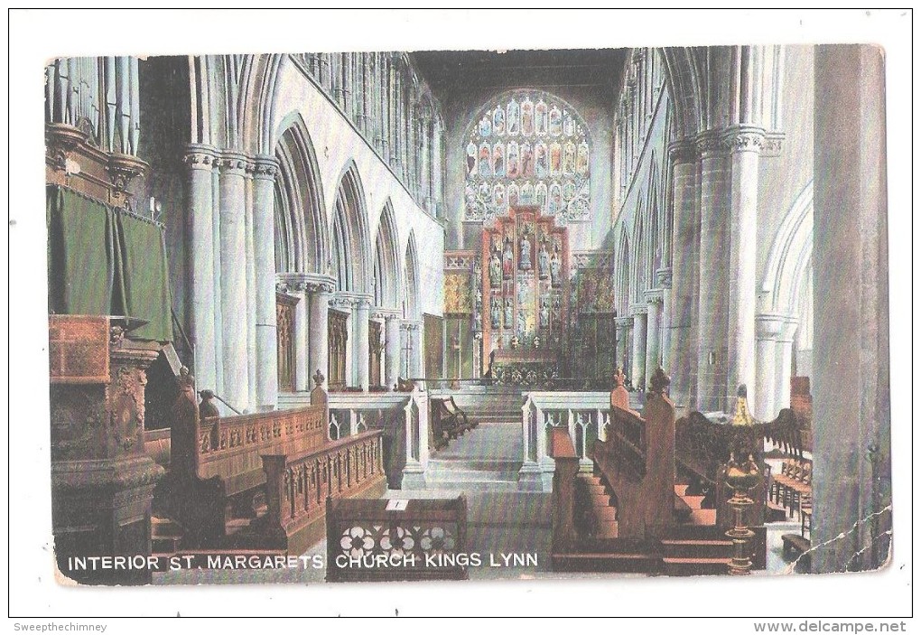 Kings Lynn St.Margaret's Church Interior Norfolk Postcard Unused - Altri & Non Classificati