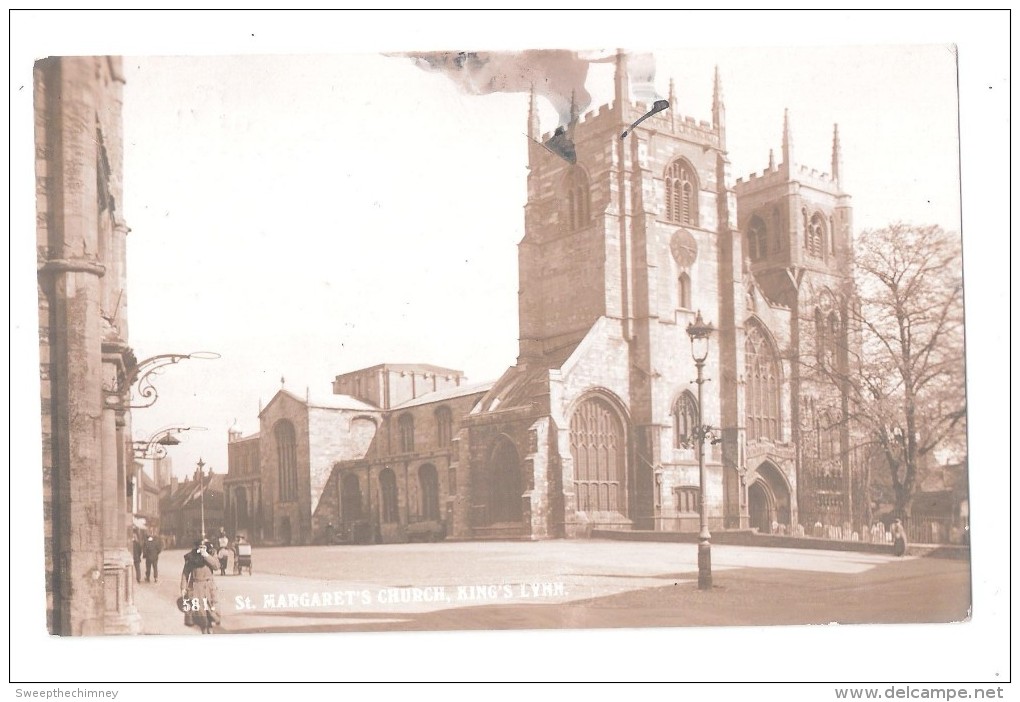 RP ST.MARGARETS CHURCH Kings Lynn Norfolk Postcard Used 1924 No.581 - Andere & Zonder Classificatie