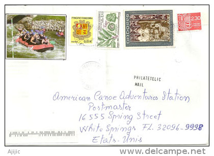 ETATS-UNIS. Lettre D´Andorre Adressée à L´American Canoe Adventures Station à White Springs (Floride) - Cartas & Documentos