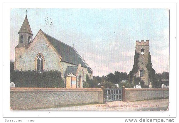 CROMER - OVERSTRAND CHURCH AND RUINS  Norfolk USED 1908 - Otros & Sin Clasificación