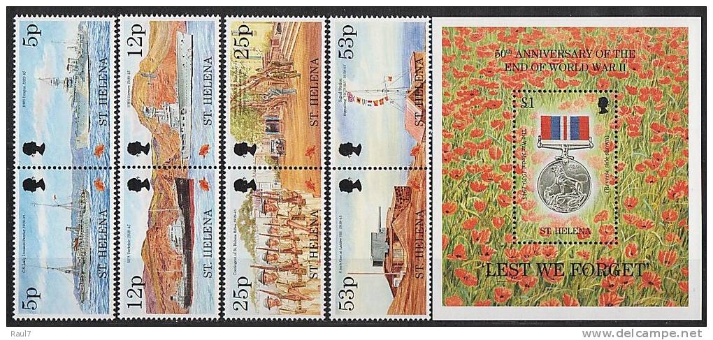 ST-HELENA - 1995 - 50 Ann Fin De La 2eme Guerre Mondiale - 8v+1BF Neufs - Mnh - Sainte-Hélène