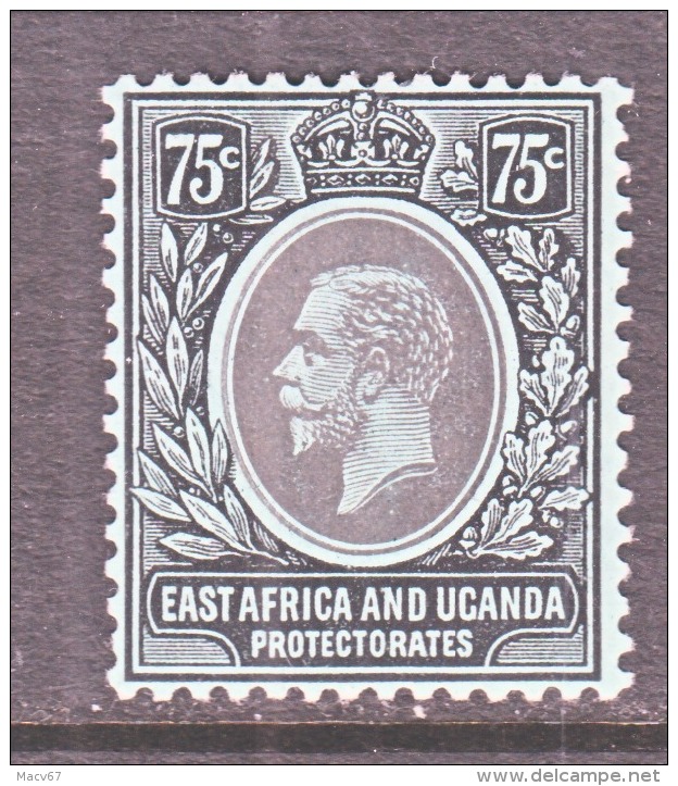 EAST AFRICA AND UGANDA  PROTECT.   48    BLACK-GREEN *   Wmk. 3 - East Africa & Uganda Protectorates