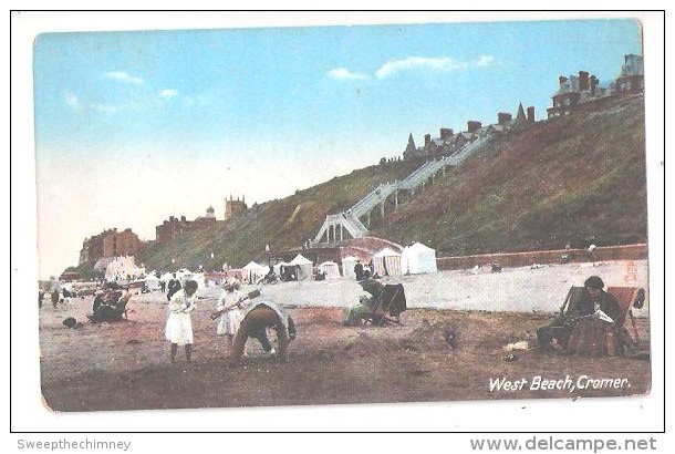 WEST BEACH CROMER PLAYING ON THE BEACH RAPHAEL TUCK CHARMETTE VINTAGE POSTCARD, - Autres & Non Classés