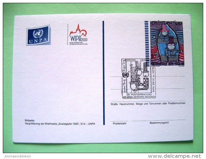 United Nations Vienna 2000 FDC Pre Paid Postcard - Painting - Comics - Briefe U. Dokumente