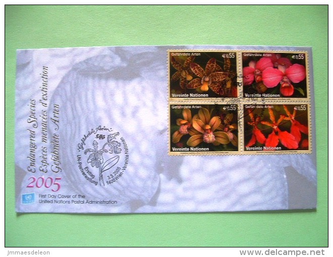 United Nations Vienna 2005 FDC Cover - Flowers Orchids (Scott 363a = 6 $) - Briefe U. Dokumente