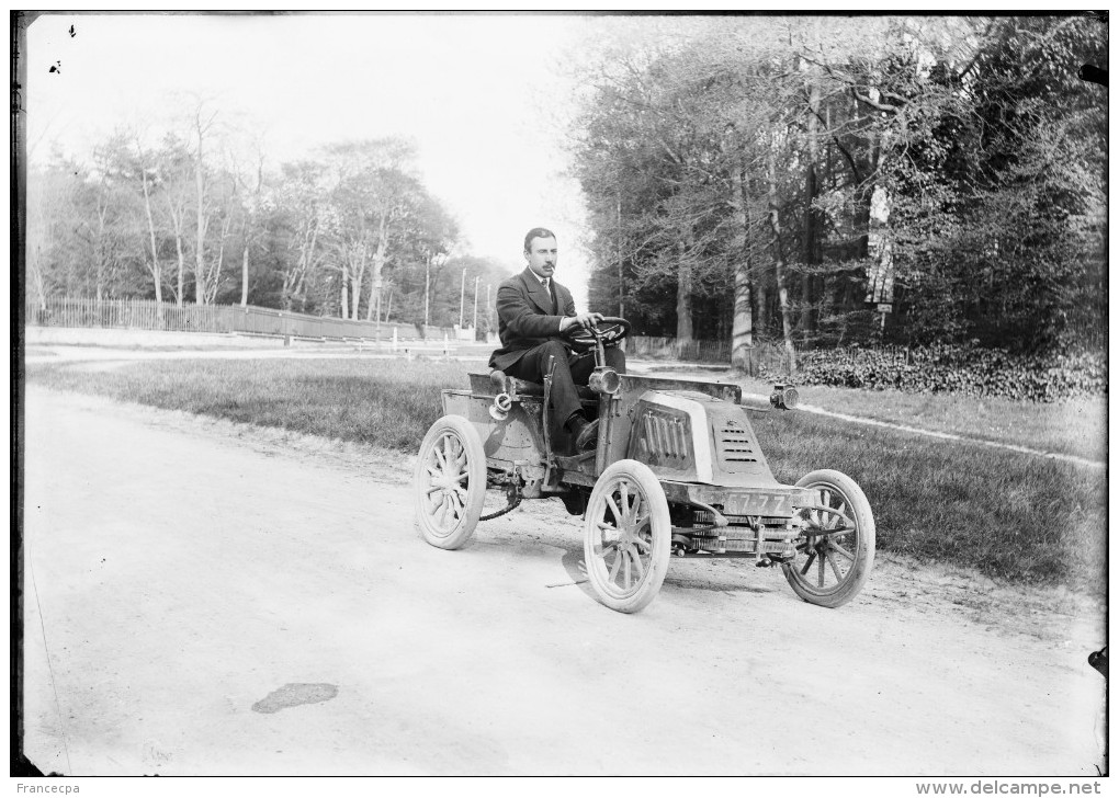 D-PN - 998 PLAQUE PHOTO ORIGINALE - AUTOMOBILE  ANCIENNE  DE DION BOUTON - Plaques De Verre