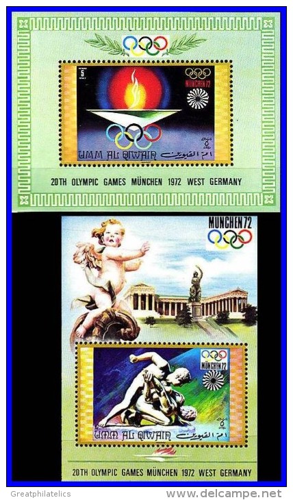 UMM AL QIWAIN 1972 OLYMPIC GAMES In GERMANY 2 S/S  WRESTLING (3ALL) - Sommer 1972: München