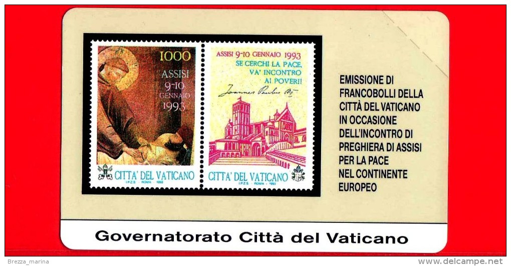 Scheda Telefonica - NUOVA - VATICANO - Golden 1 - C & C 6001 - Incontro Assisi Per La Pace - Vaticano
