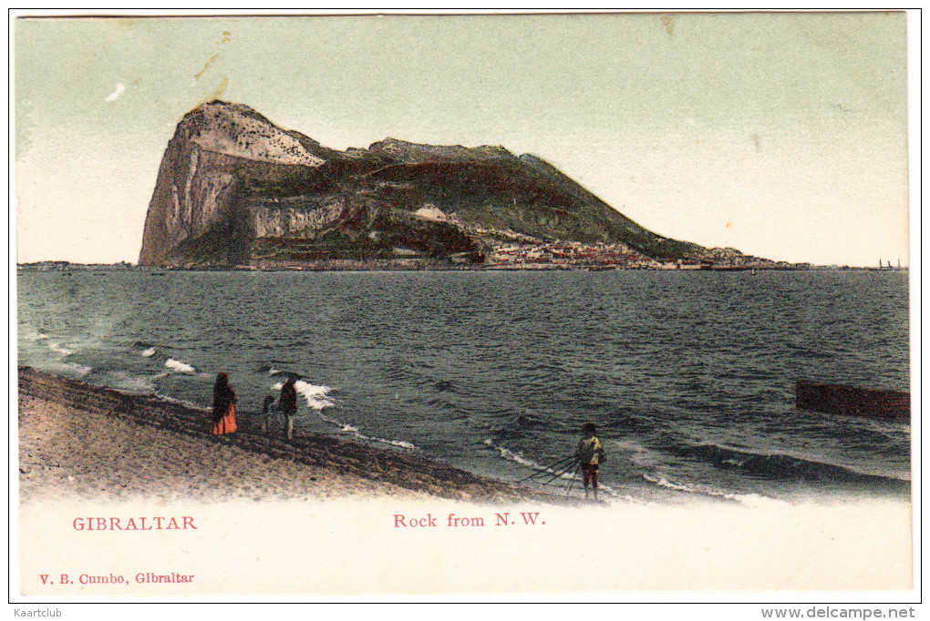 Gibraltar  - Rock From N.W.  - (V.B. Cumbo, Gibraltar) - ( See 2 Scans) - Gibilterra