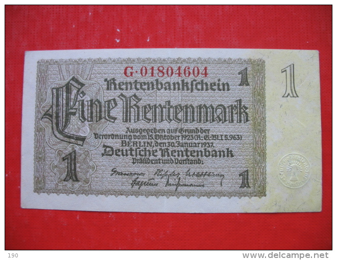 1 RENTENMARK - 1 Rentenmark