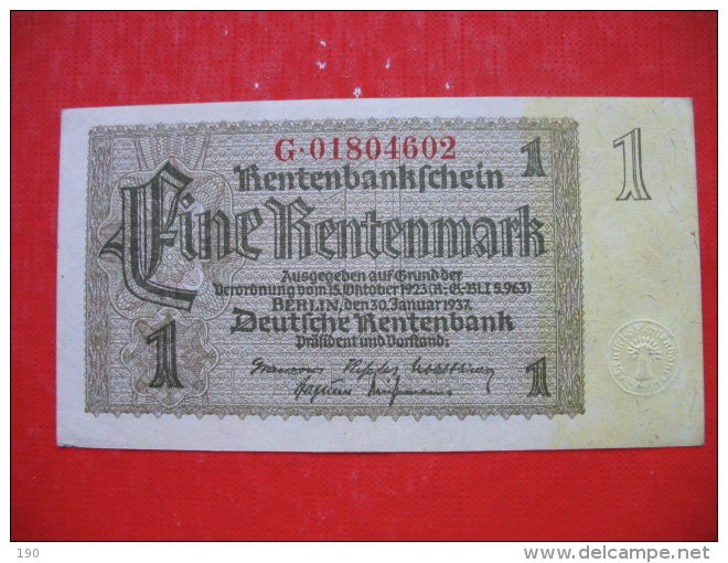 1 RENTENMARK - 1 Rentenmark