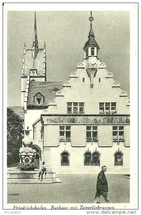 Friedrichshafen. Rathaus Mit Zeppelinbrunnen. - Friedrichshafen