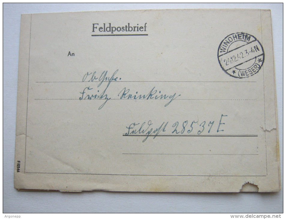 1942, WINDHEIM  , Feldpostbrief  Mit Inhalt - Briefe U. Dokumente