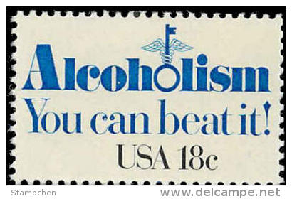 1981 USA Alcoholism Stamp #1927 Wine Health Medicine - Wines & Alcohols