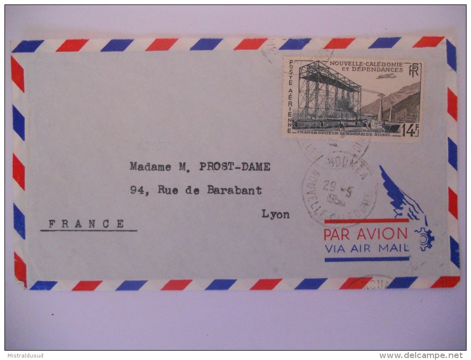 Nouvelle Caledonie Lettre De Noumea 29-5-56 Pour Lyon - Storia Postale