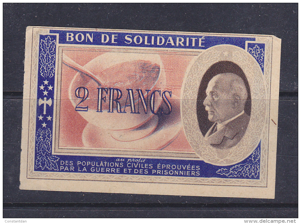 FRANCE BON DE SOLIDARITE - Lettres & Documents