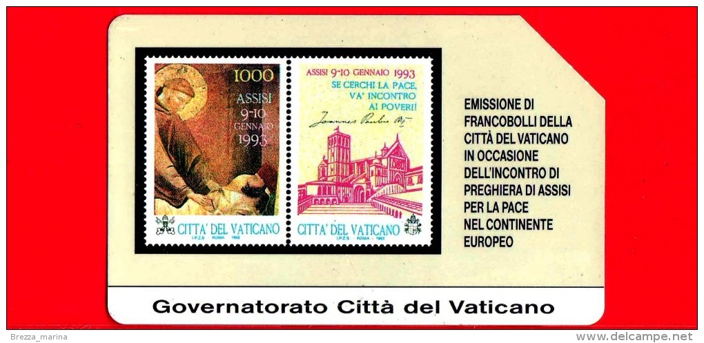 Scheda Telefonica - USATA - VATICANO N. 1 - C & C 6001 - Incontro Ad Assisi Per La Pace 1993 - Vaticano