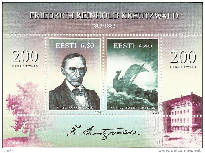 EE 2003-476-7 200AREINHOLD KREUTZALD, ESTONIA, S/S, MNH - Estland