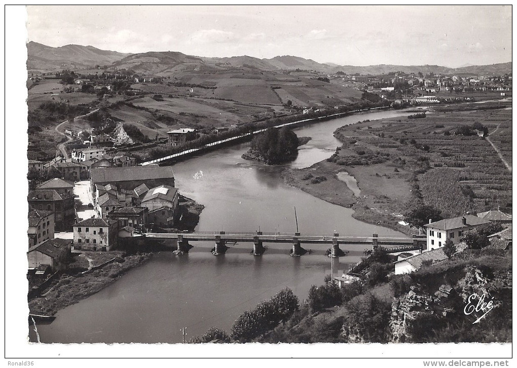 Cp 64 BEHOBIE La Bidassoa Pont INTERNATIONAL L'ILE DES FAISANS ( Batiment Habitation Usine ) Cachet Chez SIMON Frontière - Béhobie