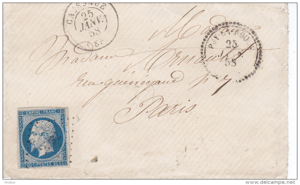 Tarn Et Garonne,  PUY LA ROQUE, Cachet 22 Perlé, PC 2592, Grand Fragment - 1849-1876: Période Classique