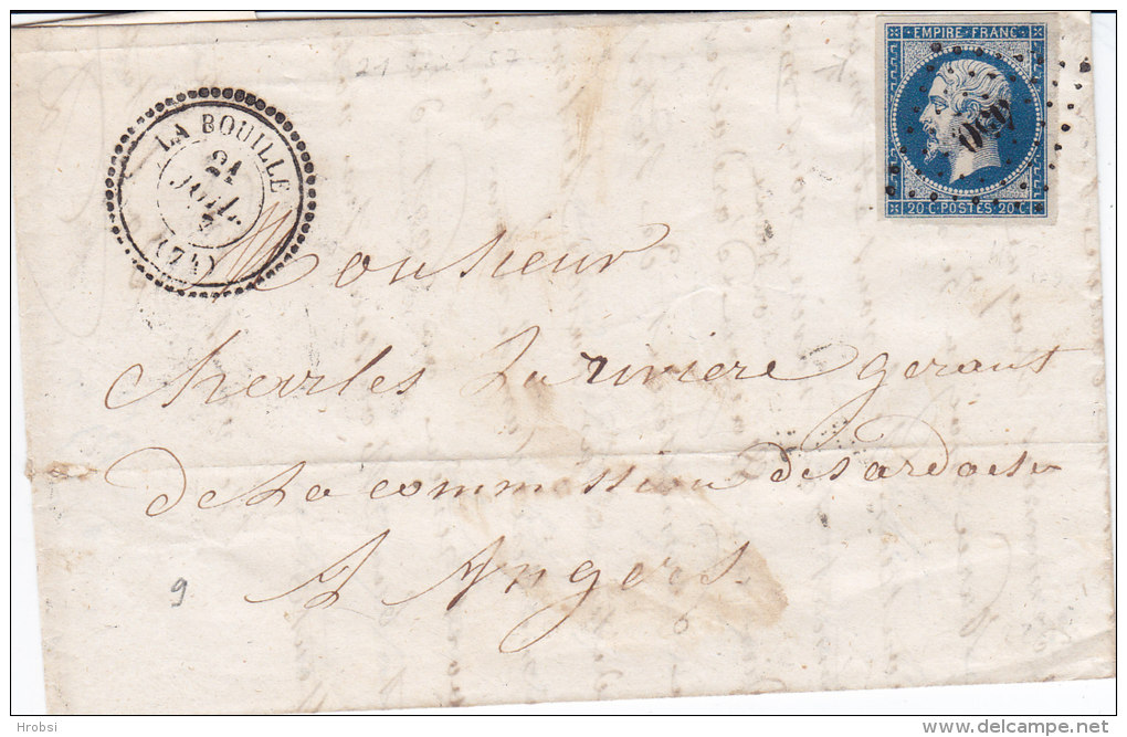 Seine Inferieure, LA BOUILLE,  Cachet 22 Perlé, Pc 450,  Lettre Avec En Tête - 1849-1876: Période Classique