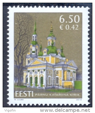 EE 2010-659 CHURCH, ESTONIA, 1 X 1v, MNH - Estland